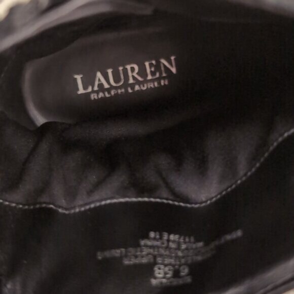 Ralph Lauren Black Leather Makaila Ankle Boots 6.5B - Picture 3 of 9